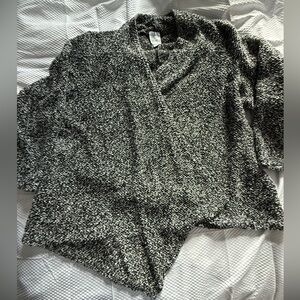 Sunday Black & White Marled Open Cardigan
